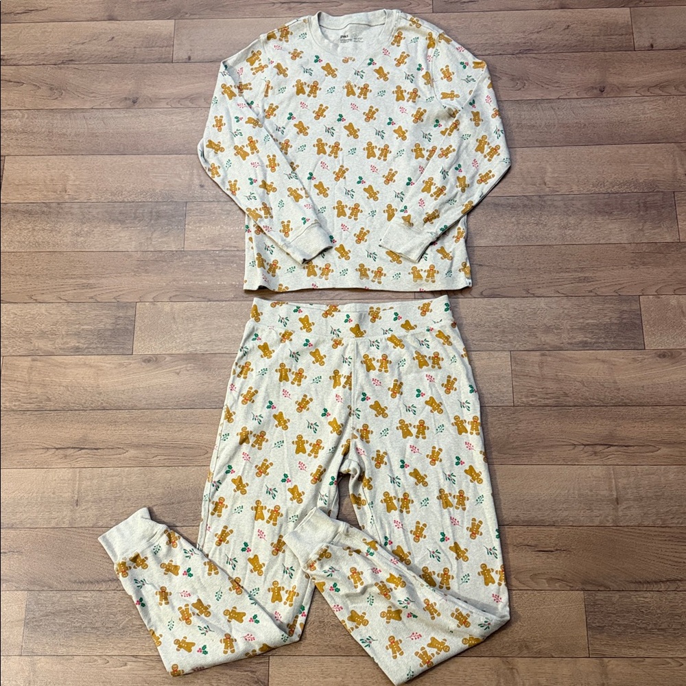 Pact Size Large Unisex Pajama 2 Piece Set Gingerbread 100% Organic Cotton Comfy - Picture 3 of 16